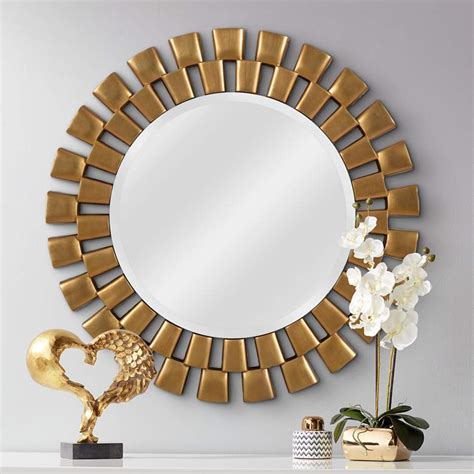 36 inch round gold mirror